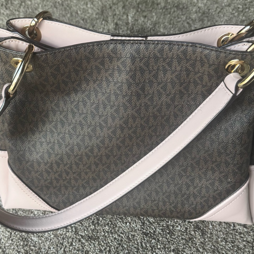 Michael Kors Pink and Brown Monogram Tote - Picture 3 of 5